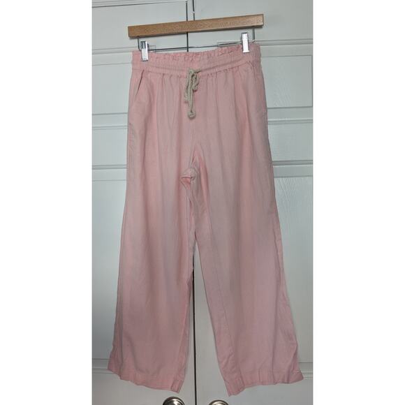 J. Crew Pink Wide Leg Linen Pants - Picture 1 of 6